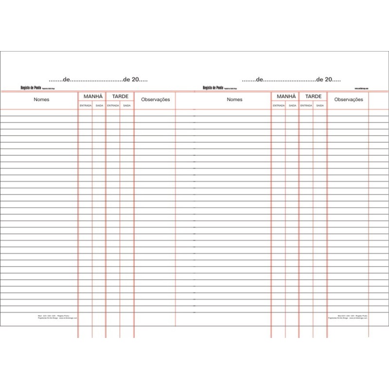 Registo Ponto Diario