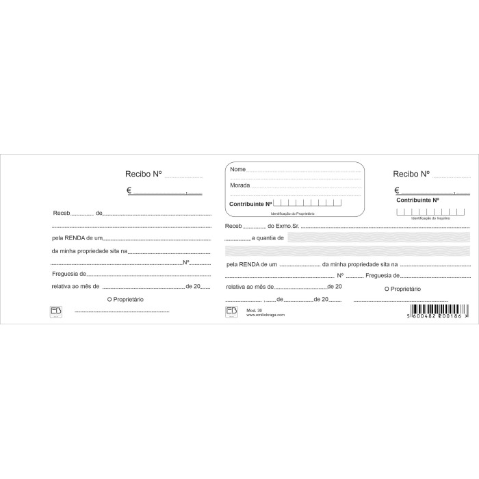 Recibo de Renda 30 Recibo de Renda 30