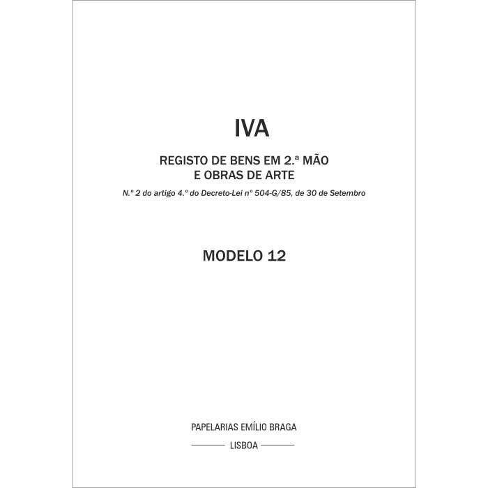 Livro IVA 12 Livro IVA 12